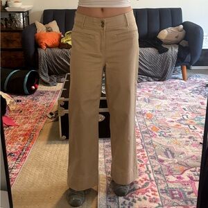 Draper James Tan Wide-Leg Trousers